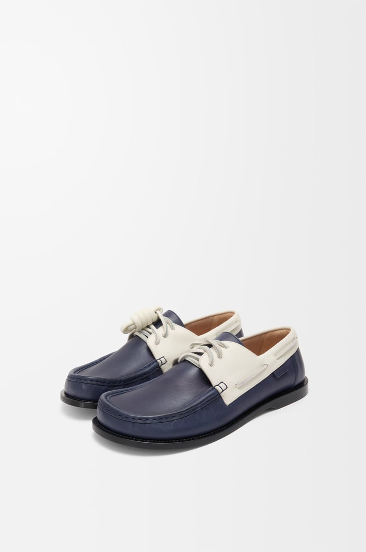 LOEWE カンポ ボートシューズ（ソフトカーフ） ネイビー/ホワイト