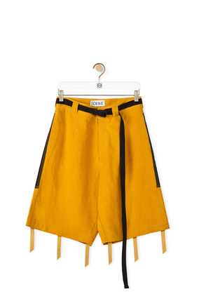 LOEWE Bi-material bermuda shorts in cotton and linen Sunflower plp_rd