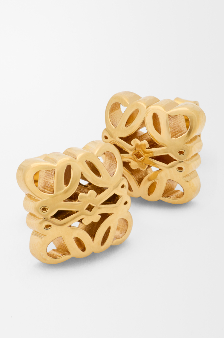 LOEWE Pendientes de botón Anagram Bombé Dorado