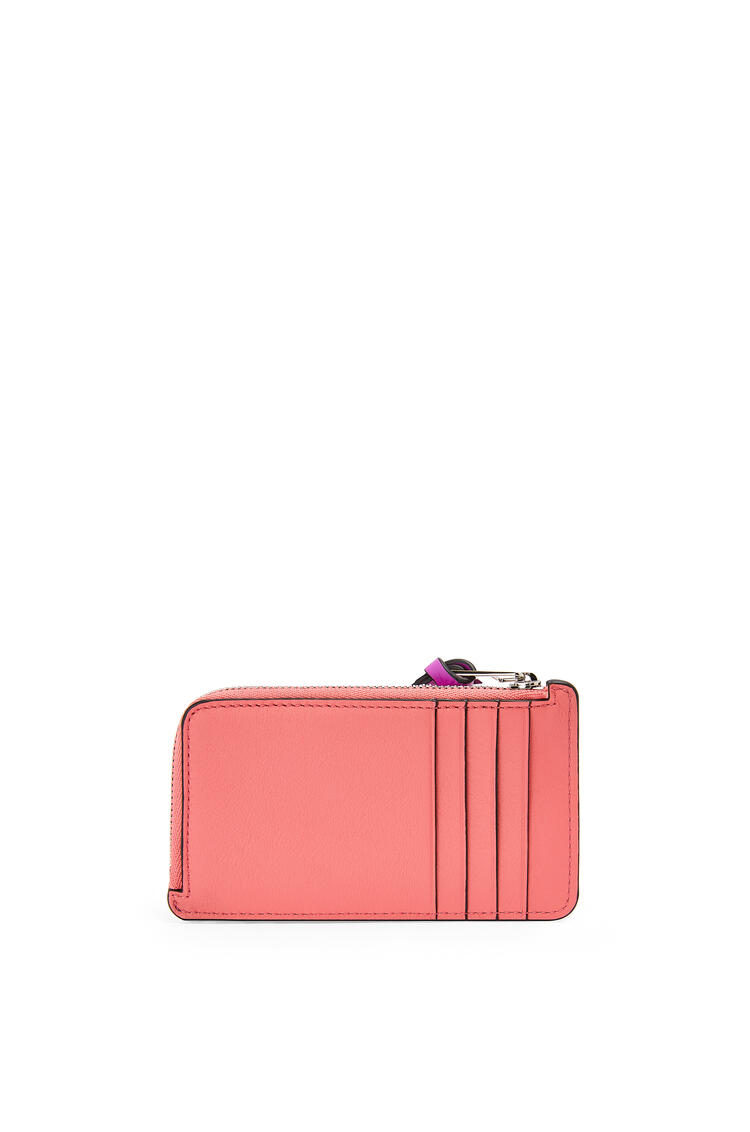 LOEWE Bottle caps coin cardholder in classic calfskin Coral Pink/Bright Purple pdp_rd