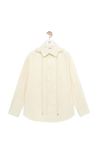 LOEWE Hooded overshirt in cotton 象牙白 plp_rd