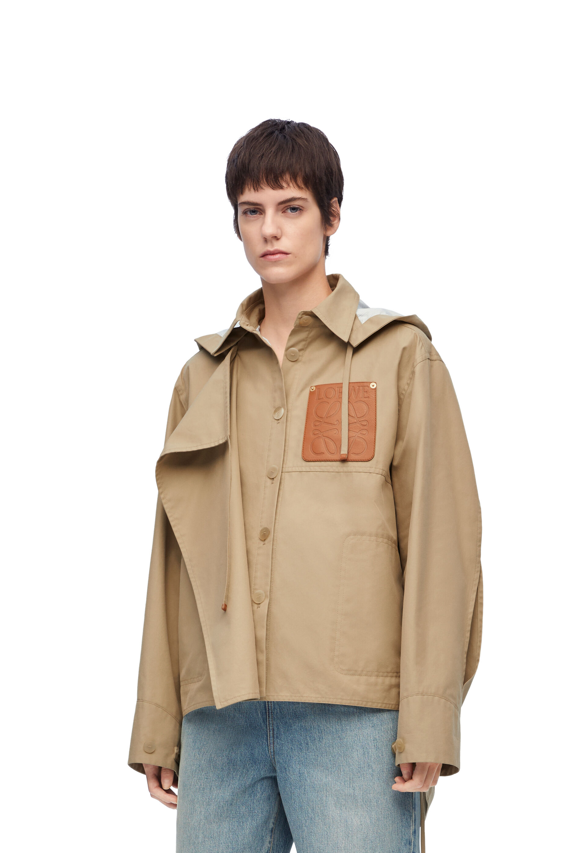 Hooded parka in cotton Sweet Caramel LOEWE