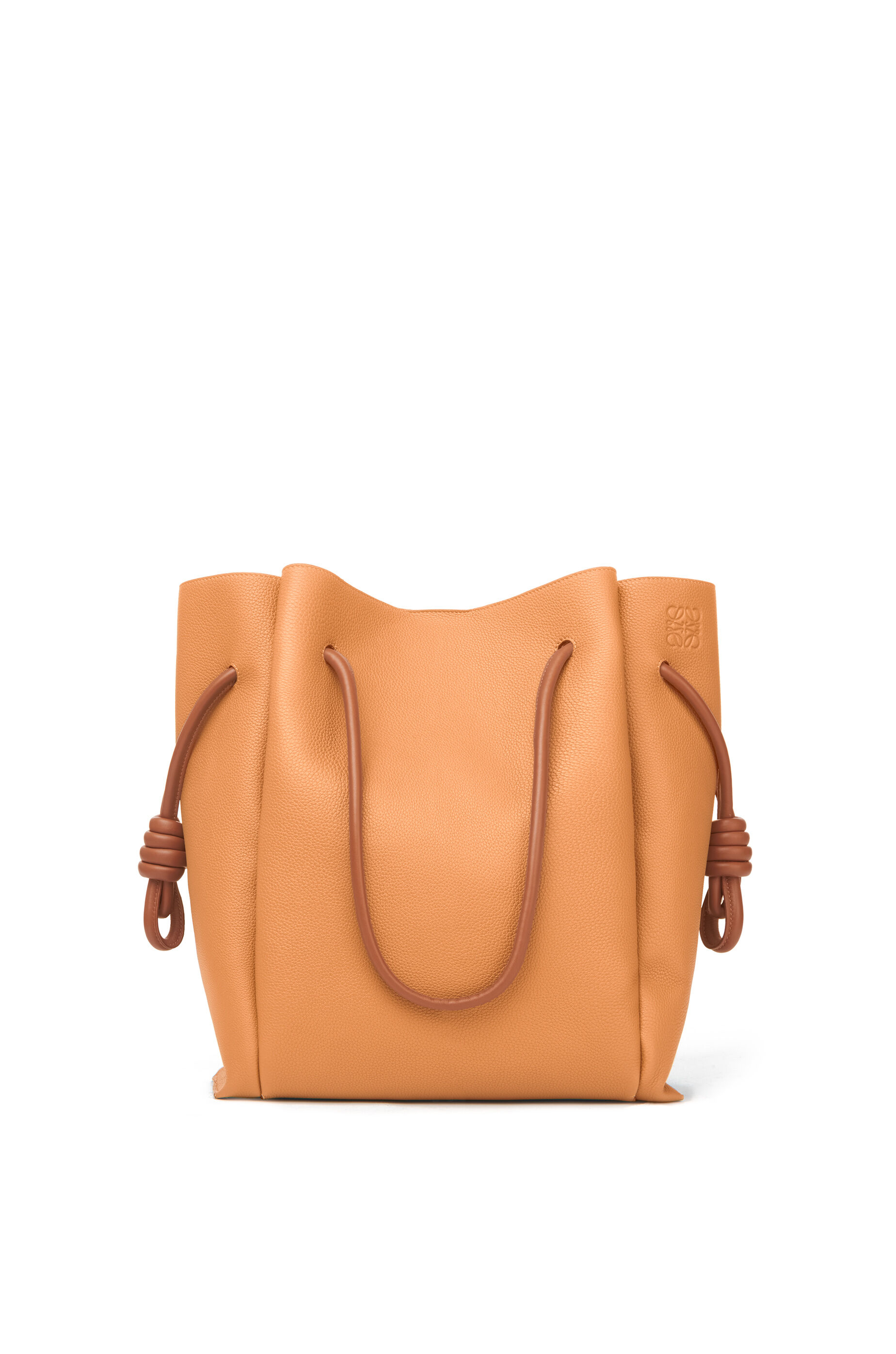 flamenco knot leather tote