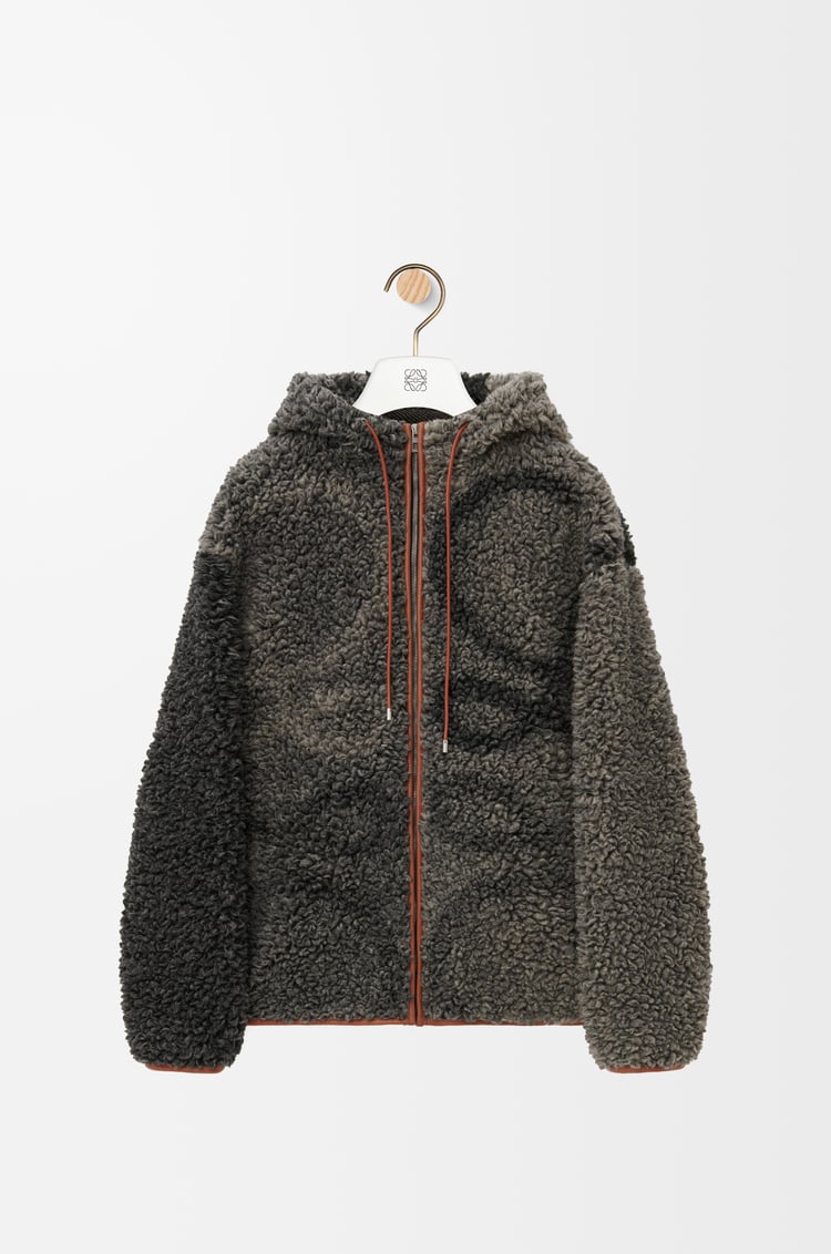 LOEWE Chaqueta con capucha en mezcla de lana Gris/Negro