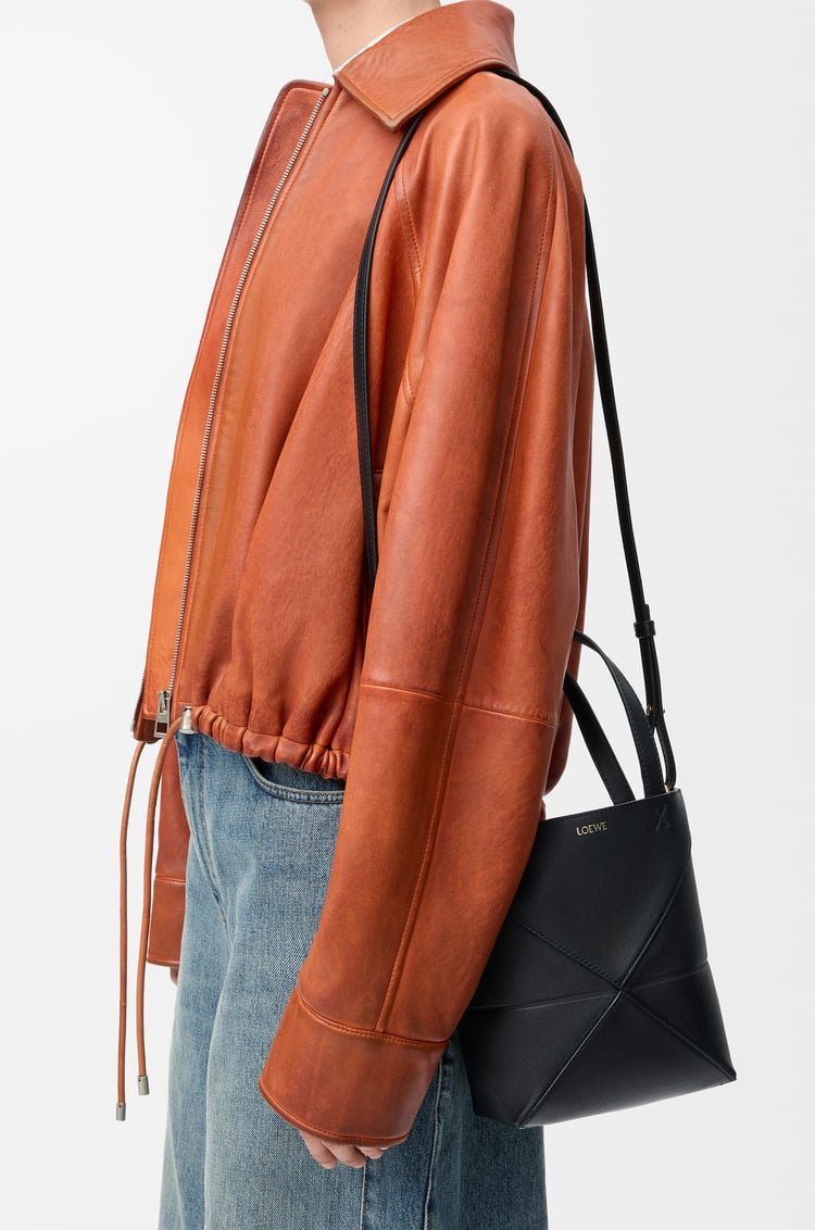 LOEWE パズルフォルドトート ミニ（シャイニーカーフ） ブラック