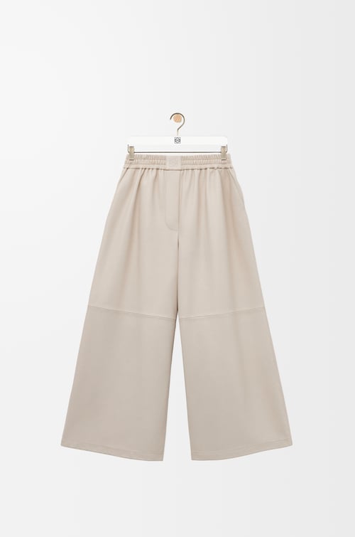 LOEWE Cropped trousers in nappa lambskin Light Beige plp_rd