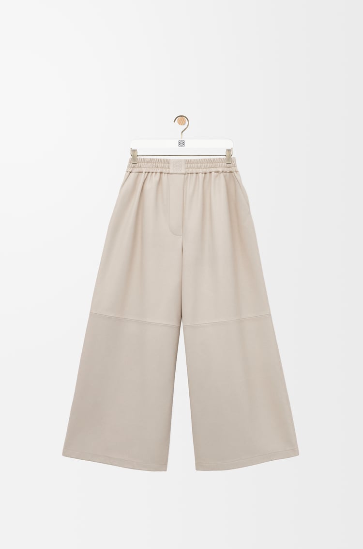 LOEWE Cropped trousers in nappa lambskin Light Beige