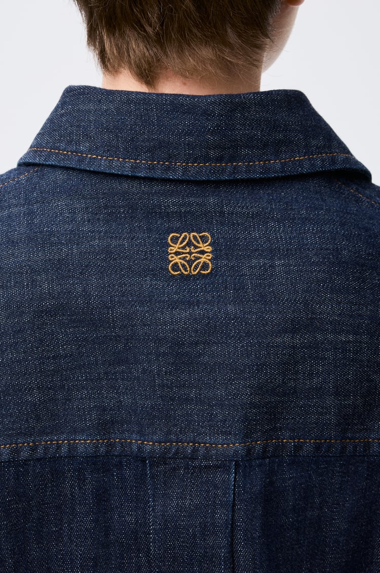 LOEWE Camisa drapeada en denim Azul Índigo
