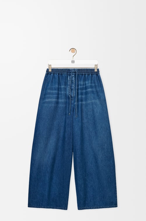 LOEWE Pantalón cropped en denim Azul Claro