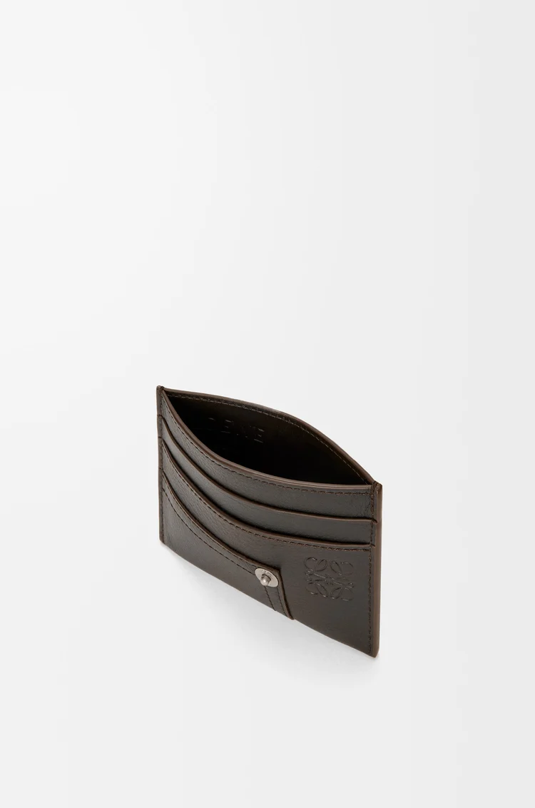 LOEWE Panta plain cardholder in shiny calfskin Vintage Brown