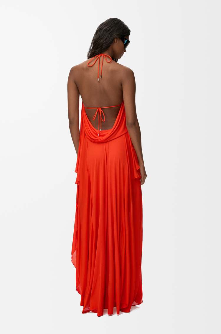 LOEWE Dress in crepe viscose Orange