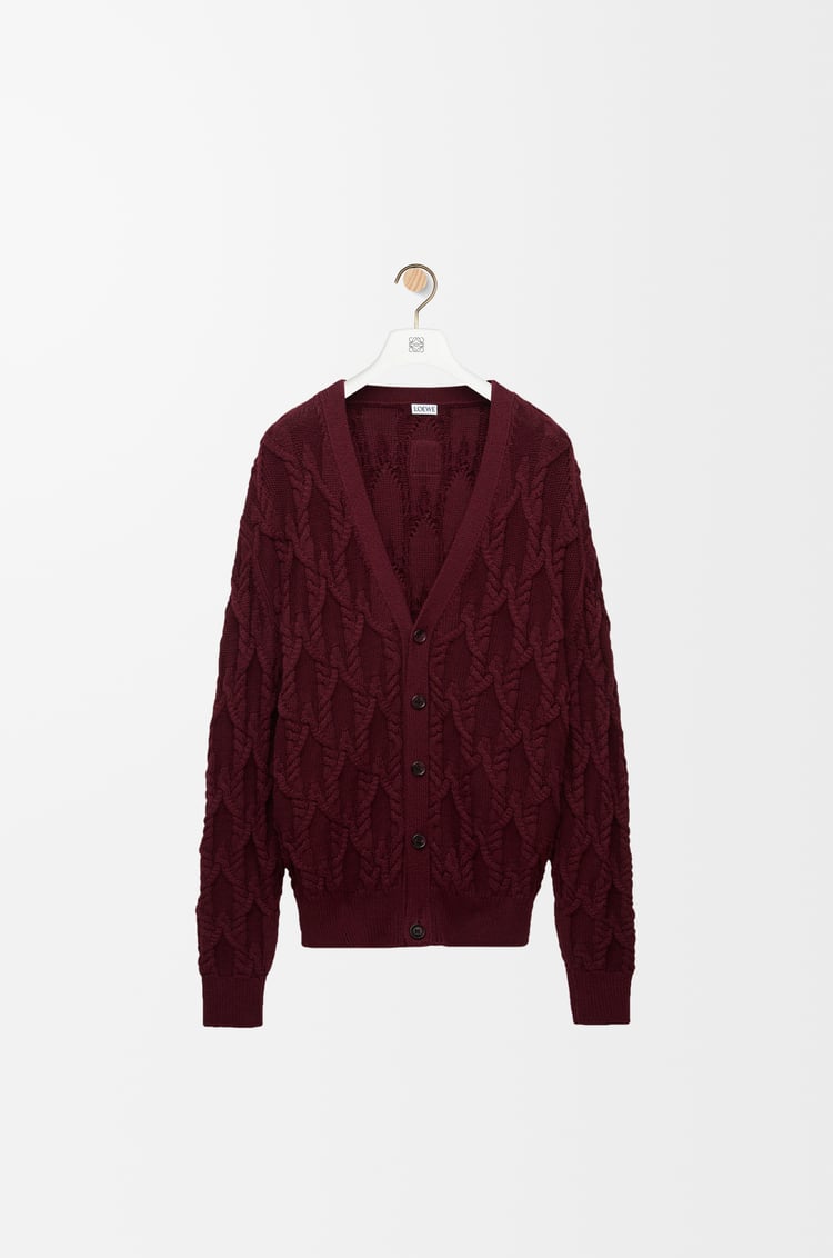 LOEWE Cárdigan de algodón Burdeos