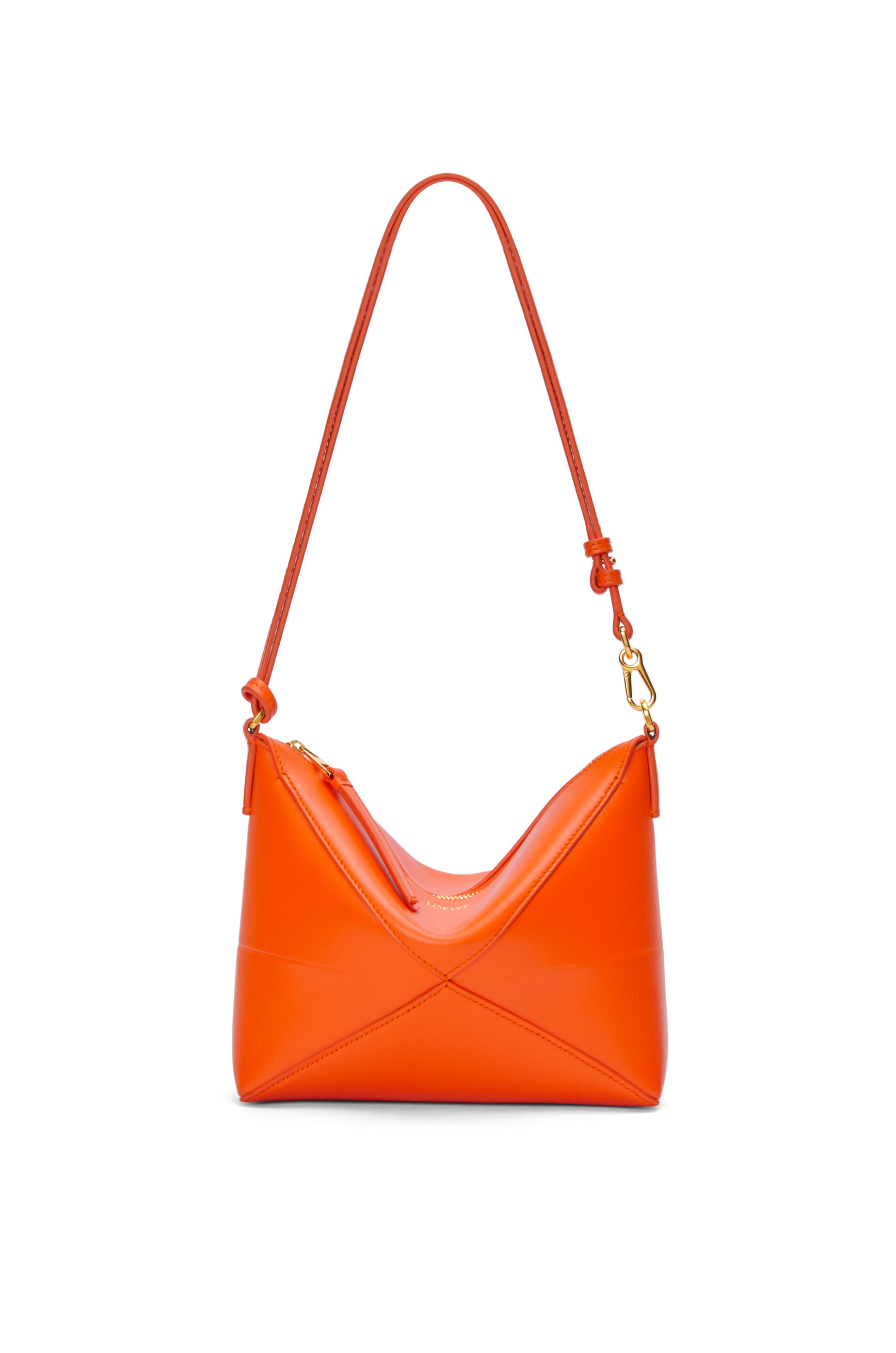 Puzzle Fold pouch in shiny nappa calfskin Vivid Orange LOEWE