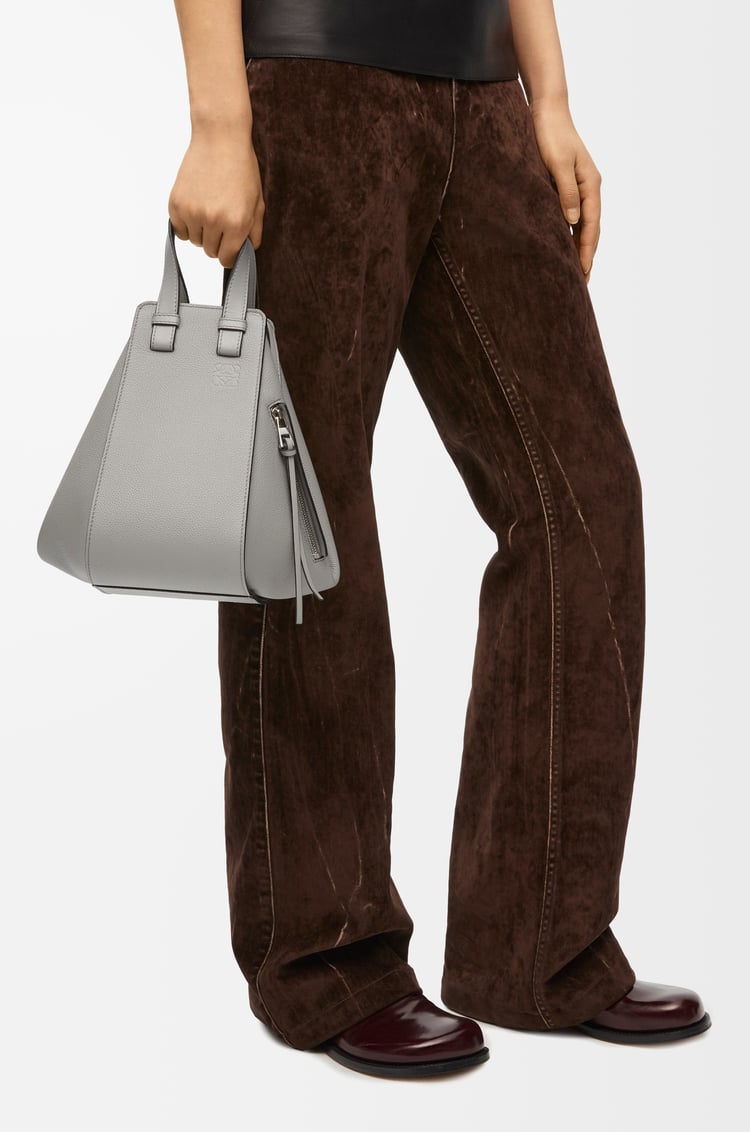 LOEWE Small Hammock bag in soft grained calfskin Pearl Grey