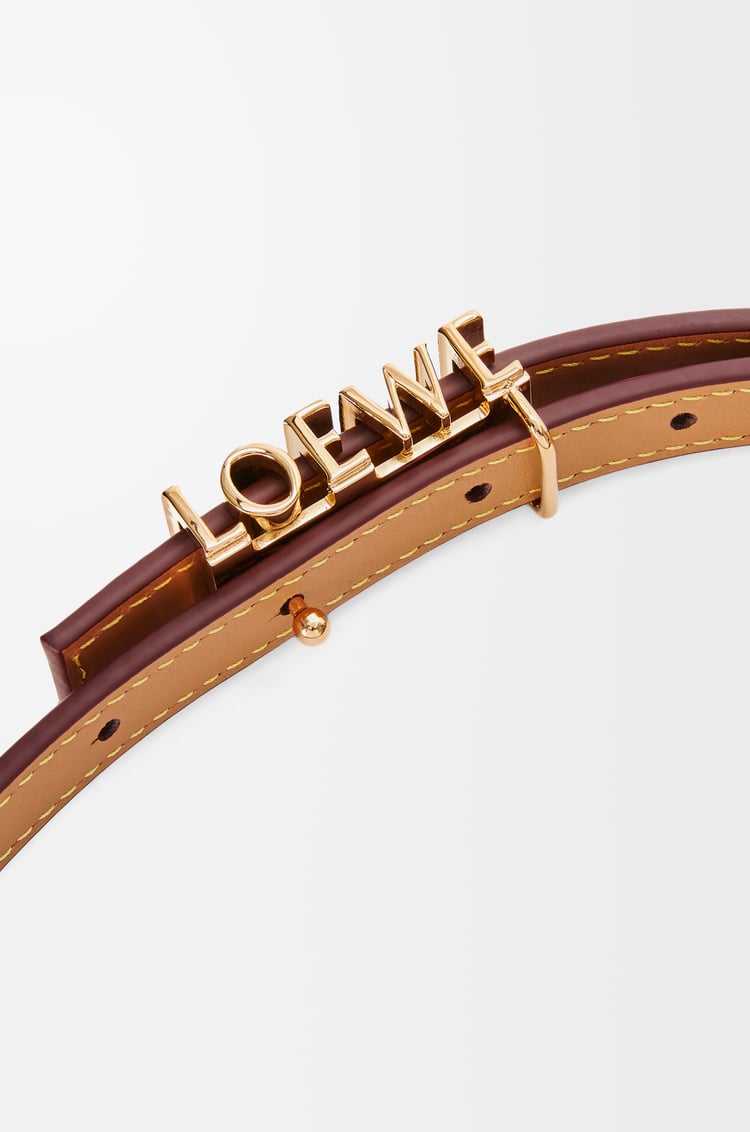 LOEWE Cinturón gráfico LOEWE en piel de ternera Burdeos Oscuro/Dorado