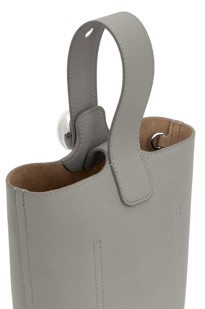 LOEWE Mini Pebble Bucket bag in soft grained calfskin Pearl Grey plp_rd