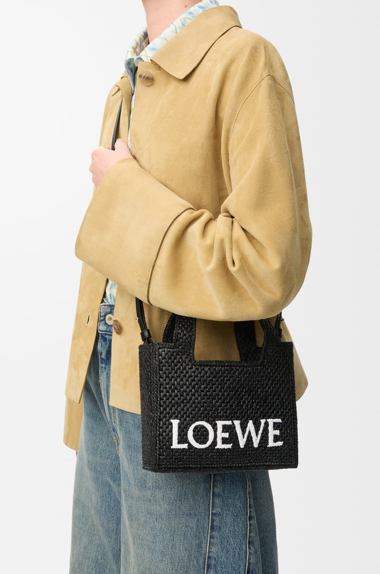 LOEWE 迷你拉菲草 LOEWE Font Tote 手袋 黑色