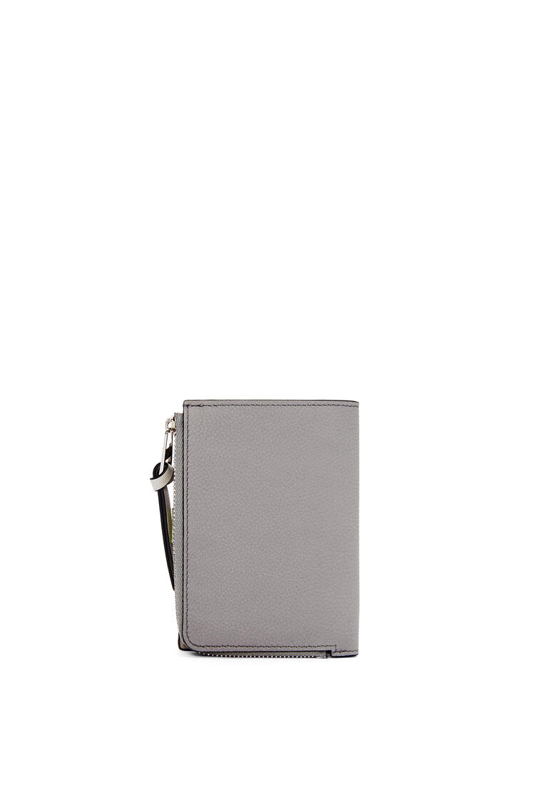 LOEWE Slim zip bifold wallet in soft grained calfskin Pearl Grey/Light Pale Green