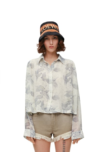 LOEWE Camisa trapecio en algodón y seda Blanco Crudo/Multicolor plp_rd