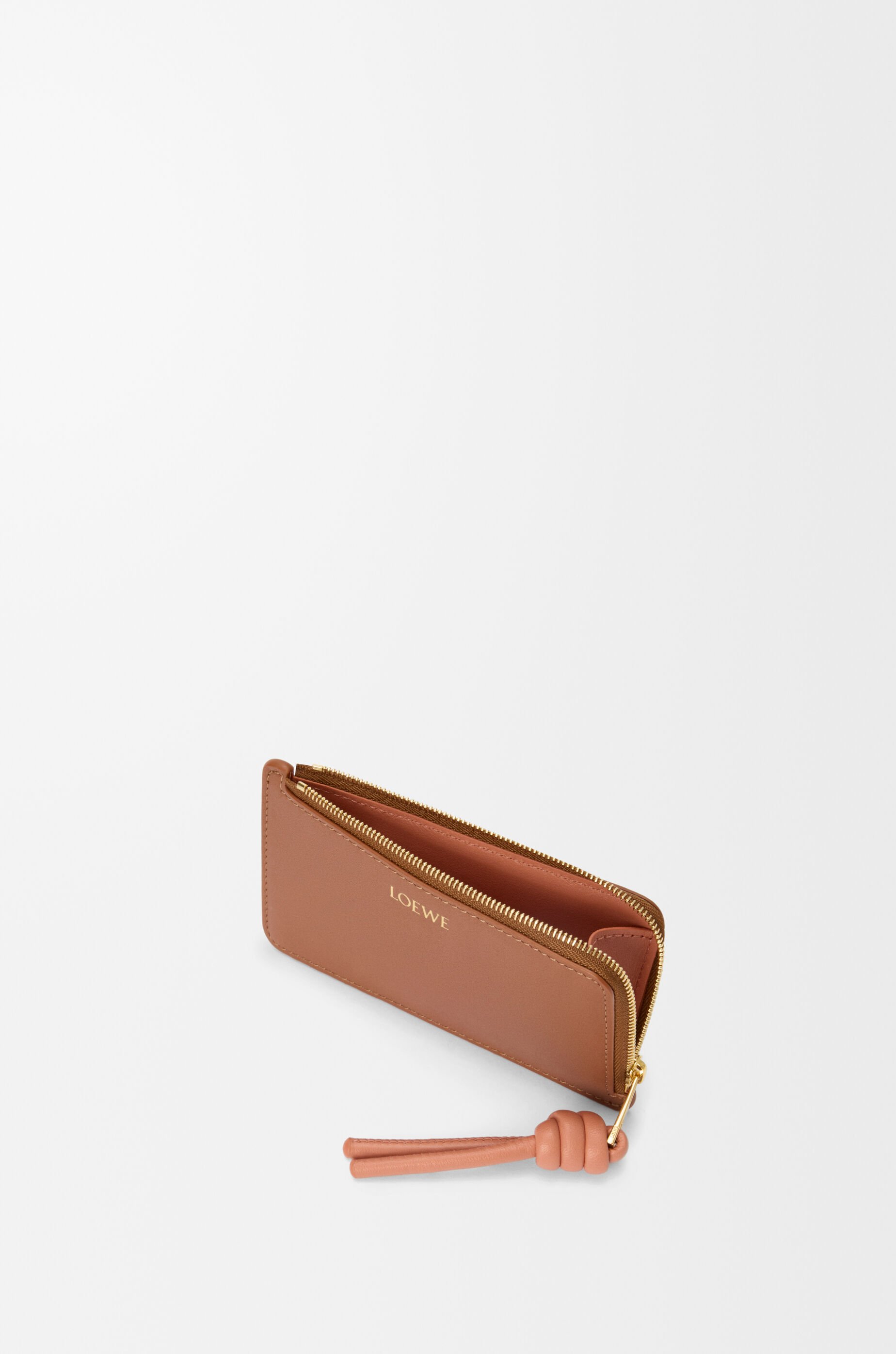 Knot coin cardholder in shiny nappa calfskin Brown - LOEWE