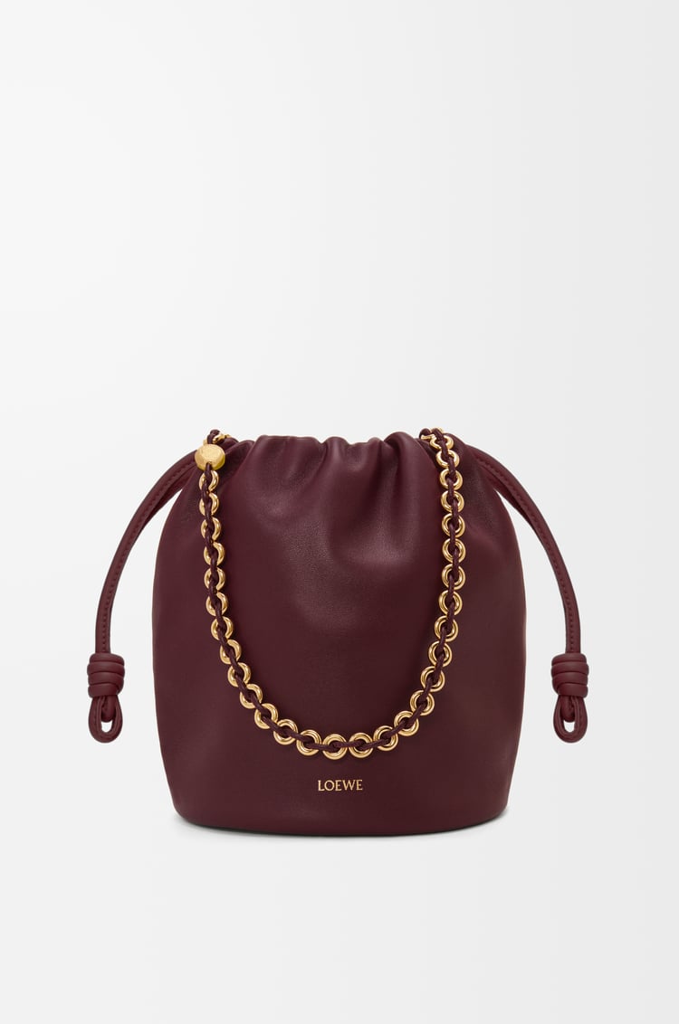 LOEWE Flamenco purse bucket in mellow nappa lambskin Dark Burgundy