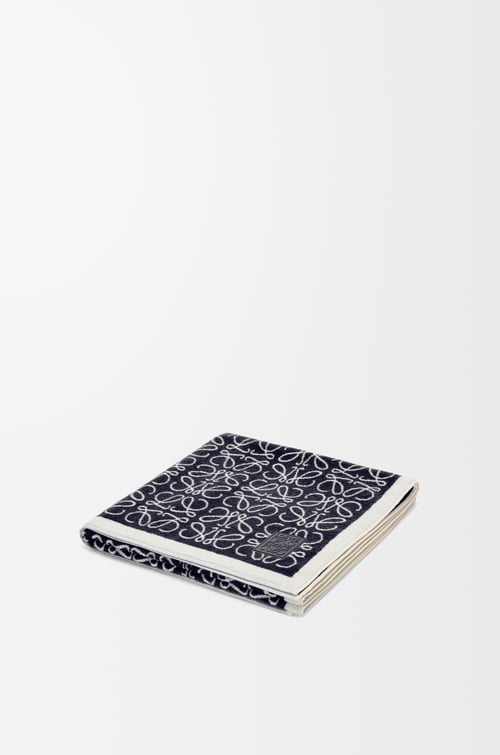 LOEWE Anagram towel in cotton Navy Blue plp_rd