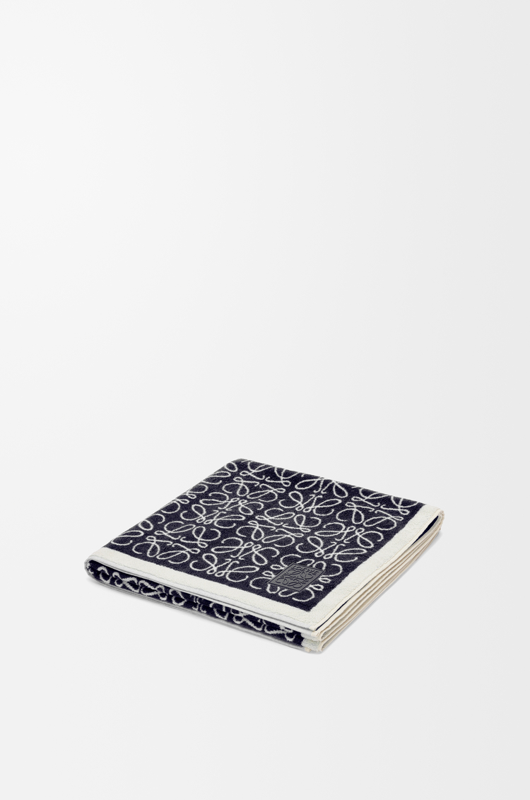 LOEWE Anagram towel in cotton Navy Blue