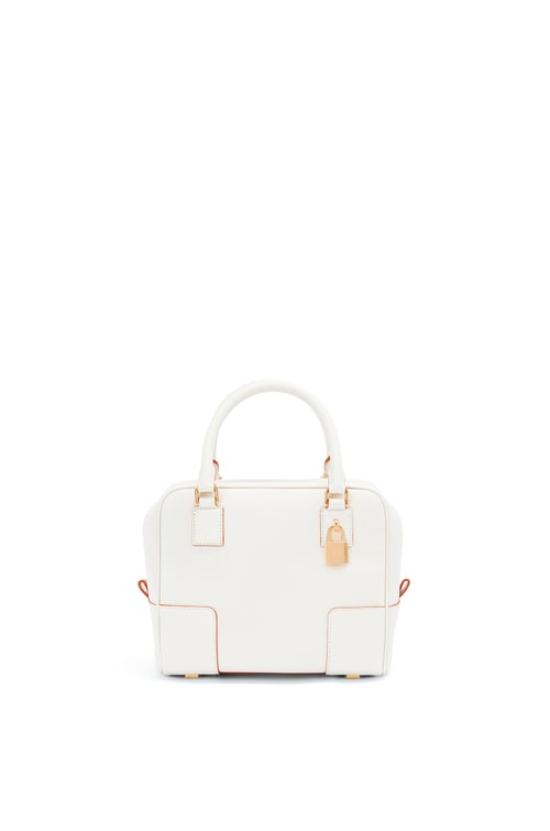 LOEWE Amazona 19 square bag in soft grained calfskin Soft White