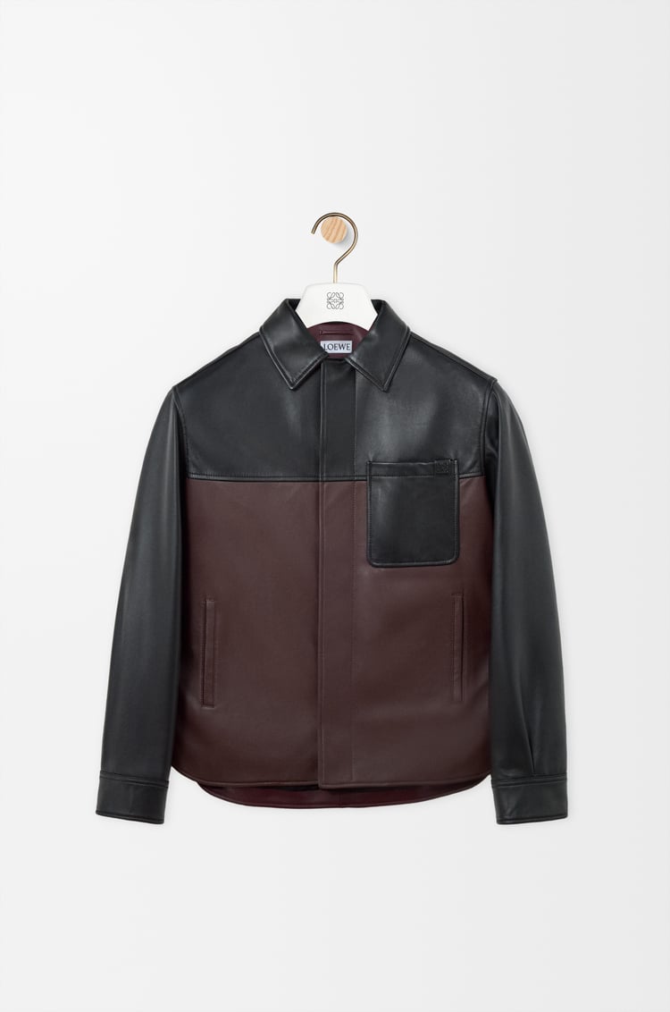 LOEWE Overshirt in nappa lambskin Black/Burgundy