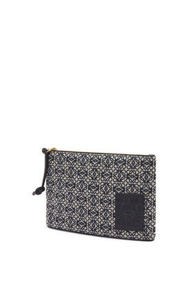 LOEWE Oblong pouch in Anagram jacquard and calfskin Navy/Black plp_rd