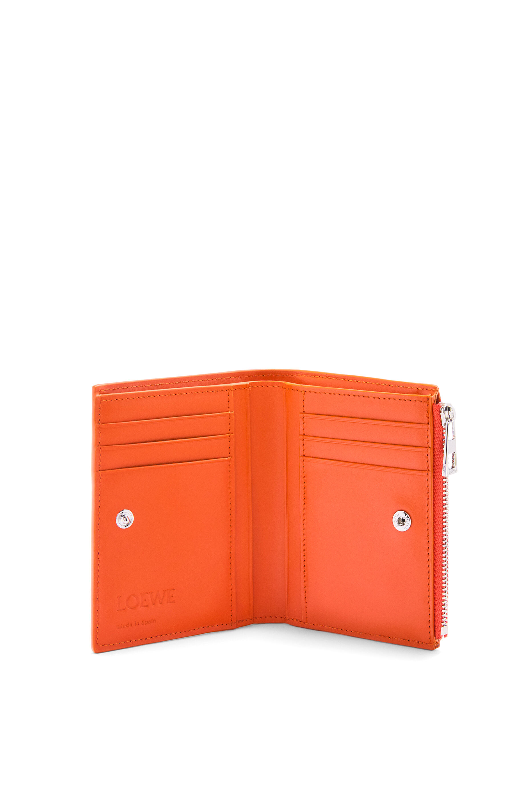 スリム コンパクト ウォレット（テクスチャードクラシックカーフ） オレンジ - LOEWE