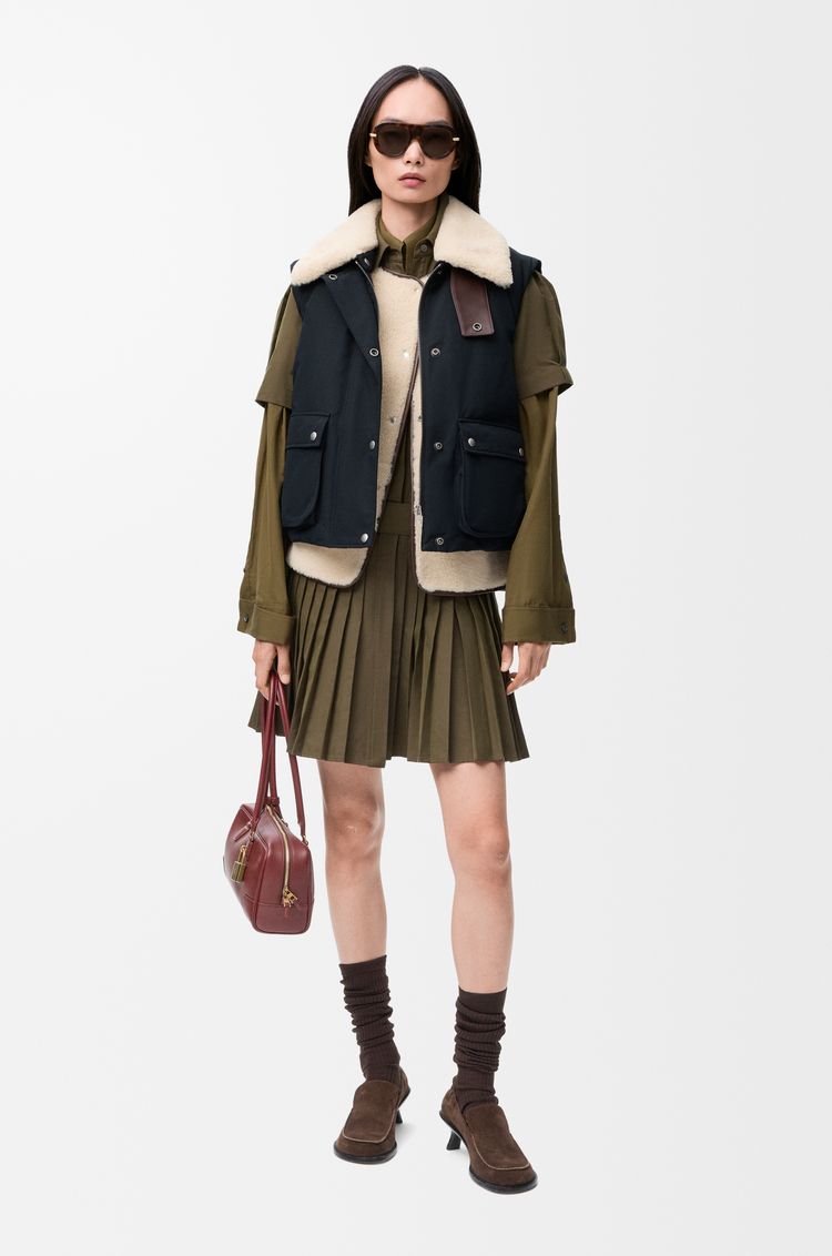 LOEWE パファー ベスト（シアリング&コットンブレンド） ブラック