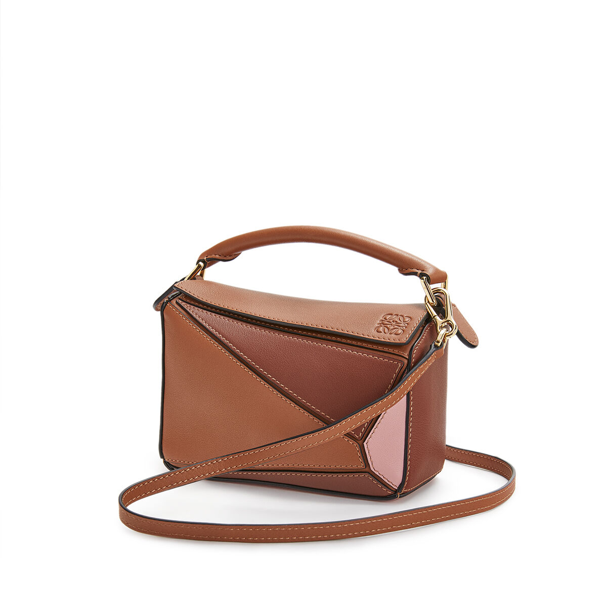 Puzzle Mini Bag Tan/Medium Pink LOEWE