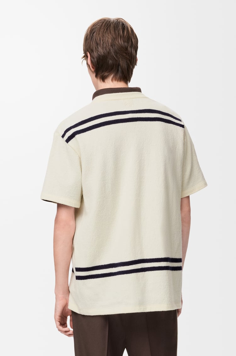 LOEWE Oversized fit T-shirt in wool White/Dark Navy
