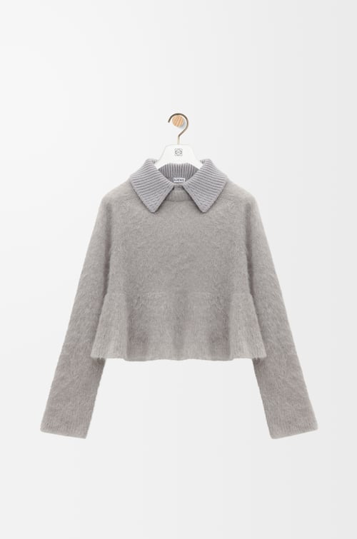 LOEWE Polo sweater in mohair blend Grey