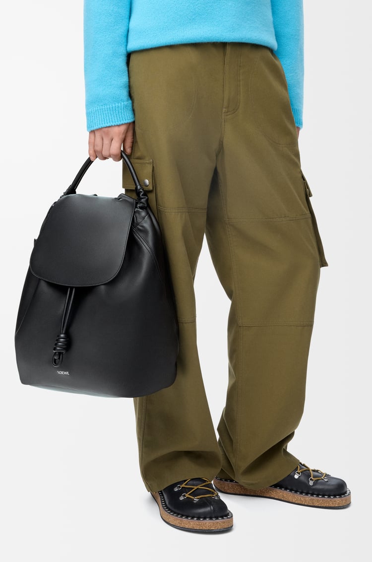 LOEWE Flamenco backpack in shiny supple calfskin Black
