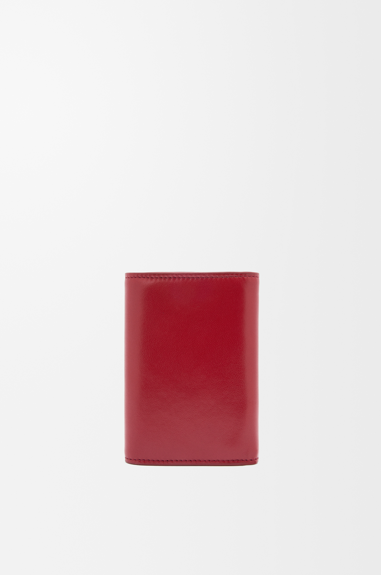 LOEWE Puffer Anagram small vertical wallet in shiny nappa calfskin Burnt Red