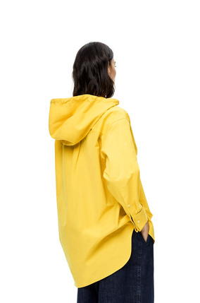 LOEWE Camisa en algodón y jacquard de Anagrama con capucha Amarillo