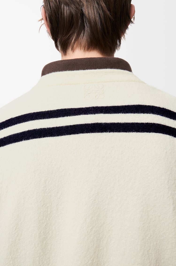 LOEWE Oversized fit T-shirt in wool White/Dark Navy