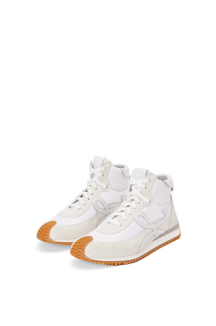 LOEWE High top Flow runner in nylon and suede White