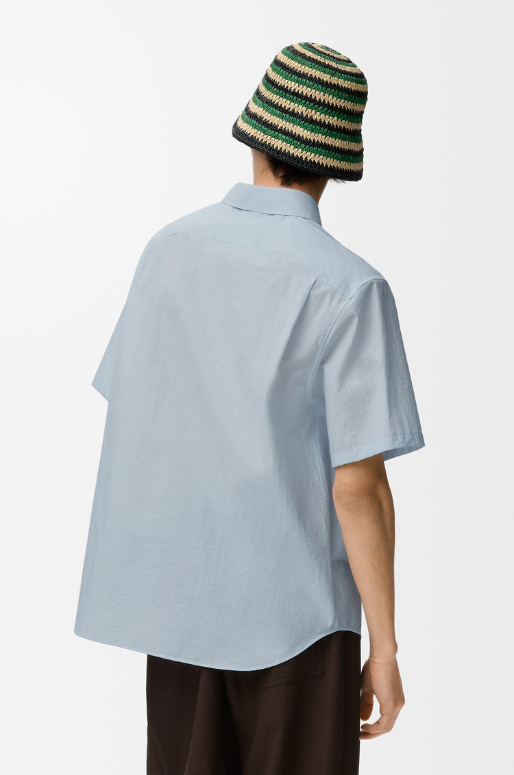 LOEWE Camisa de manga corta en mezcla de algodón Azul Claro