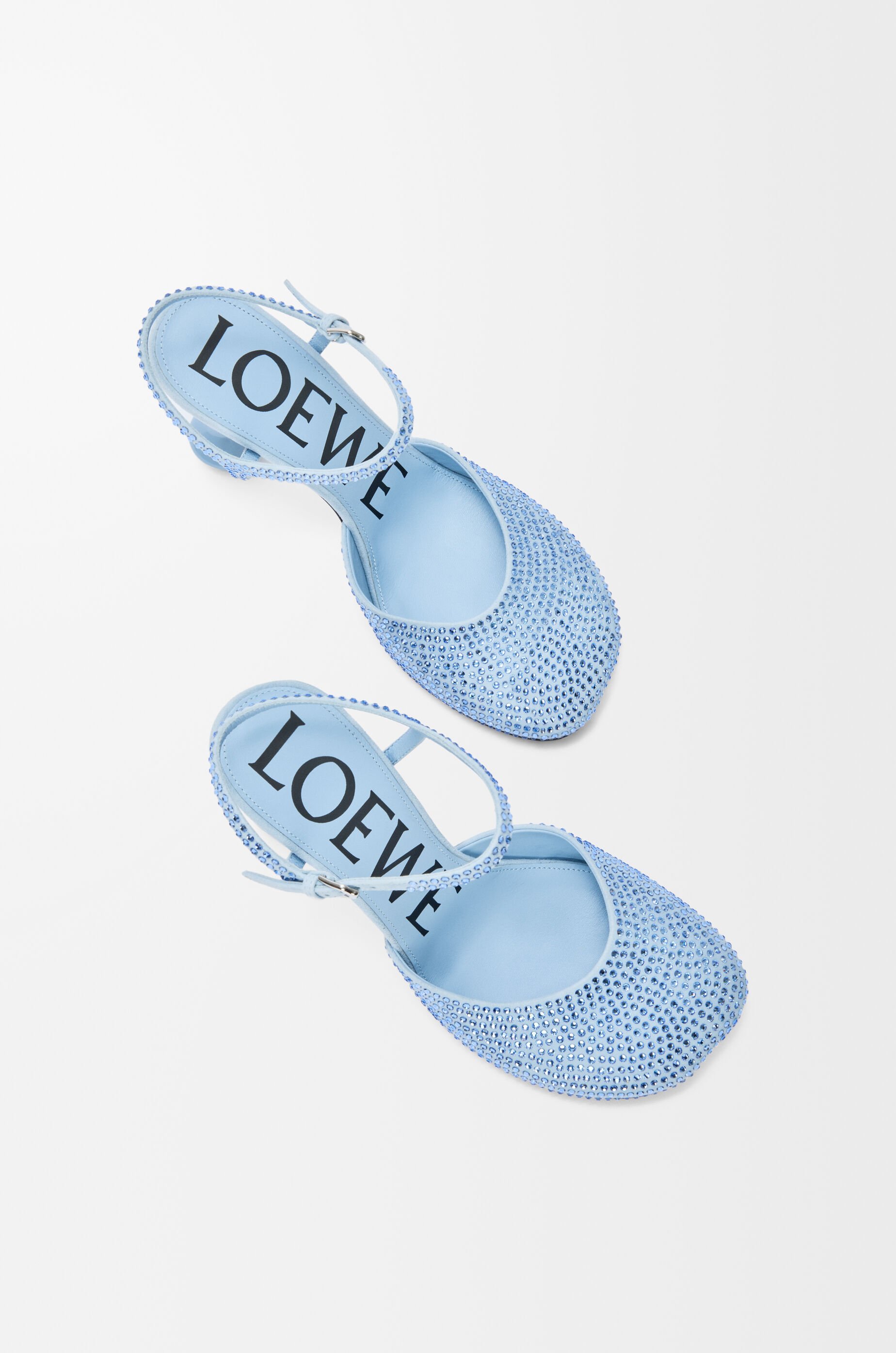 25FW ラインストーン【LOEWE】トイ アンクルストラップ パンプス トイ アンクルストラップ パンプス（ラインストーンスエード