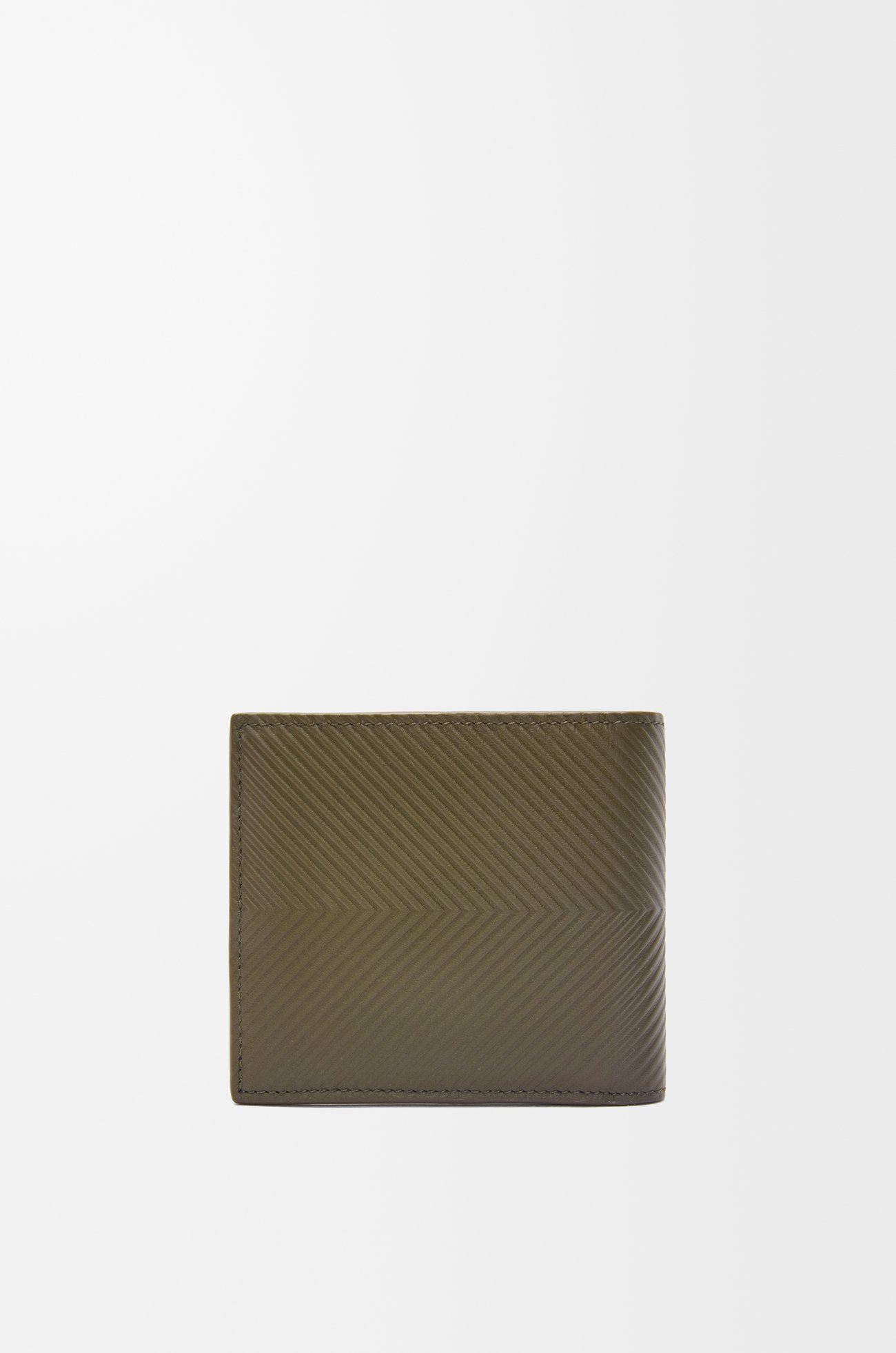 LOEWE Bifold coin wallet in textured classic calfskin Dark Khaki plp_rd