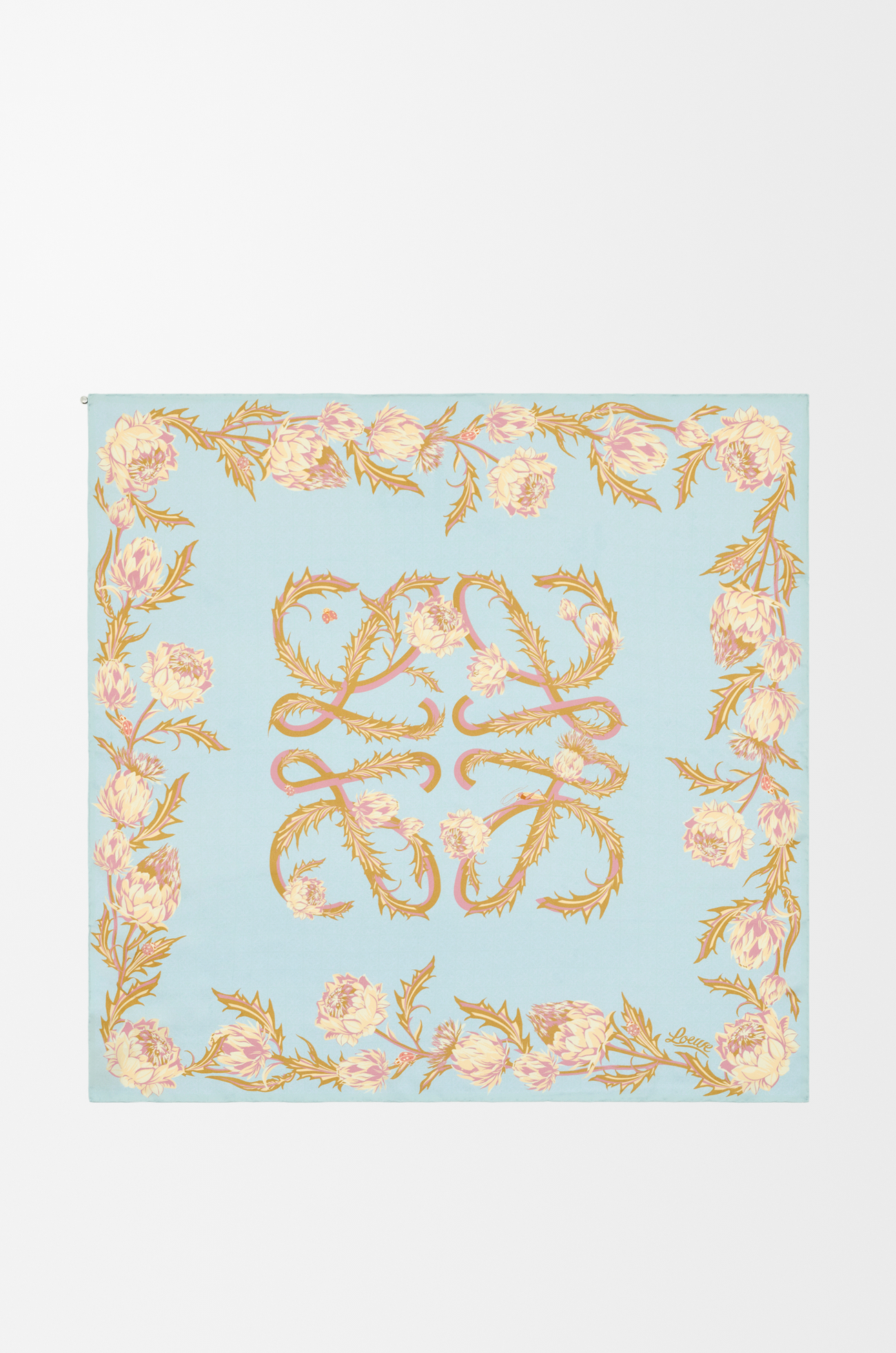 LOEWE Scarf in silk Light Blue/Blue