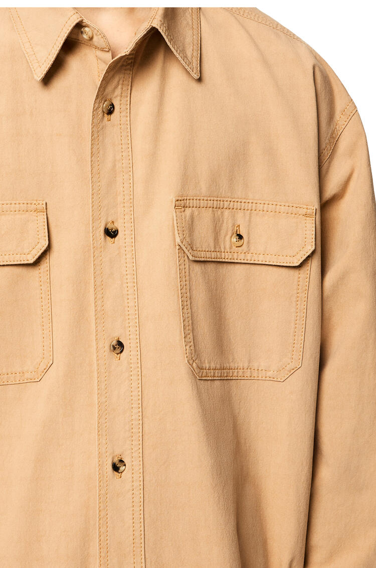 LOEWE Relaxed chest pocket shirt in cotton and linen Make Up