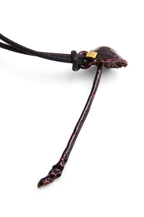 LOEWE Mushroom pendant in brass and enamel Dark Purple plp_rd