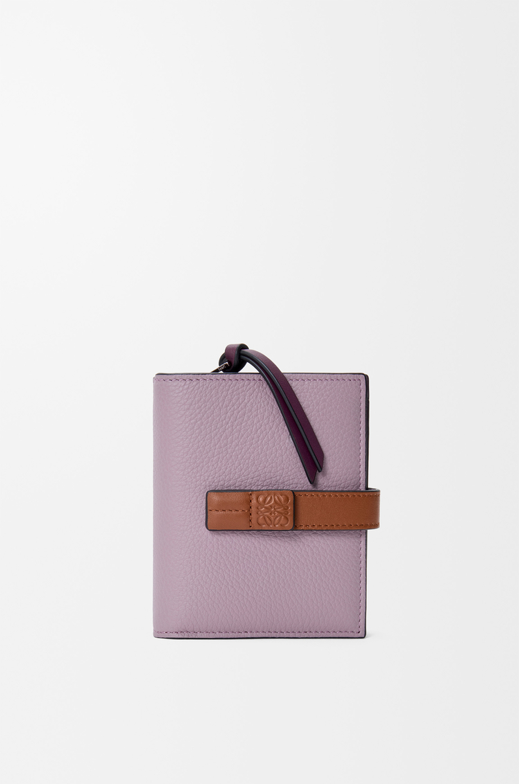 LOEWE 컴팩트 지퍼 지갑 - 소프트 그레인 카프스킨 더티 모브/스쿼럴