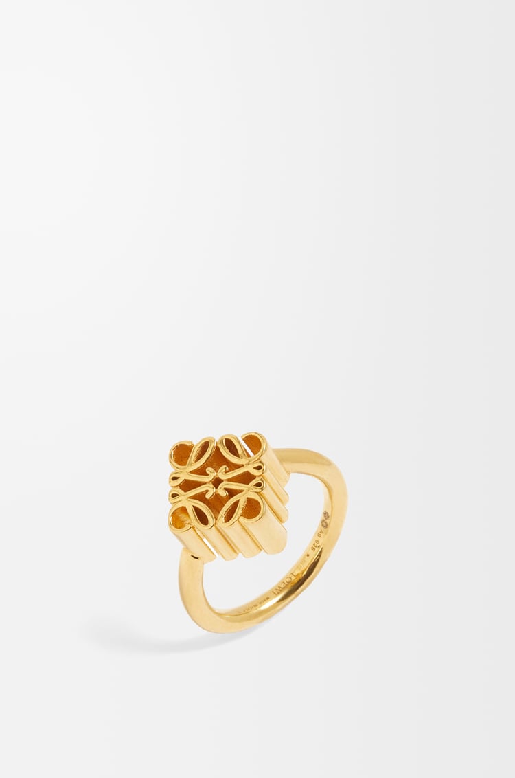 LOEWE Anillo Anagram en plata de ley Dorado