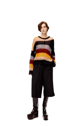 LOEWE Asymmetric stripe sweater in mohair Brown/Red plp_rd