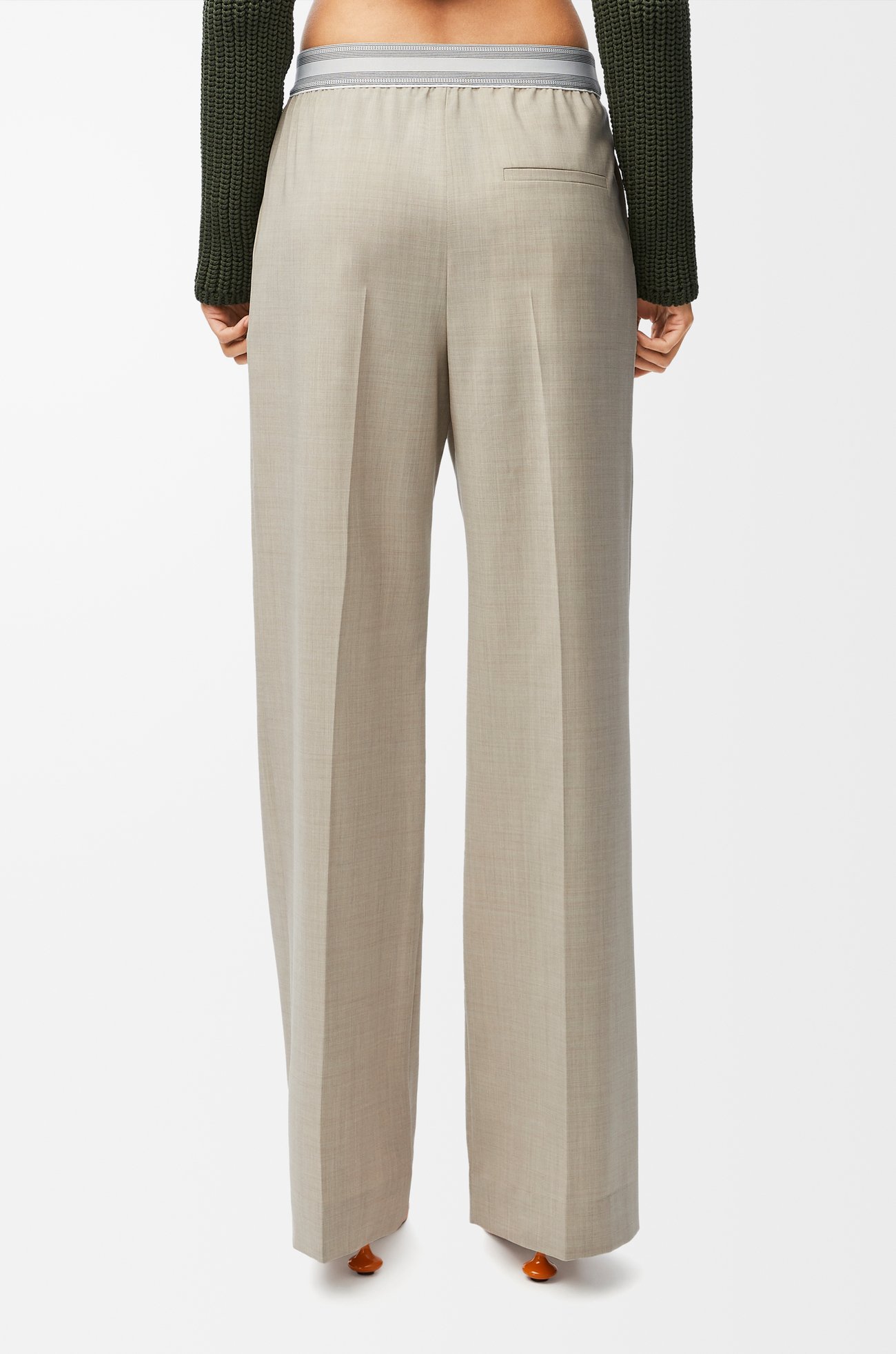 LOEWE Trousers in wool Light Beige Melange